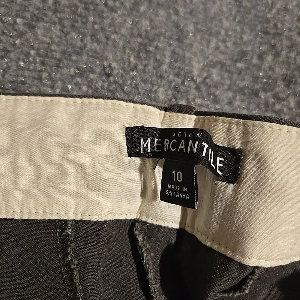 J. Crew Mercantile Women's Dress Pants Size 10 Gray Straight Capri Career Casual